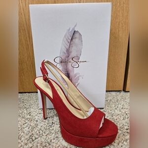 Brand NEW! Red Jessica Simpson Platform Stiletto Pumps